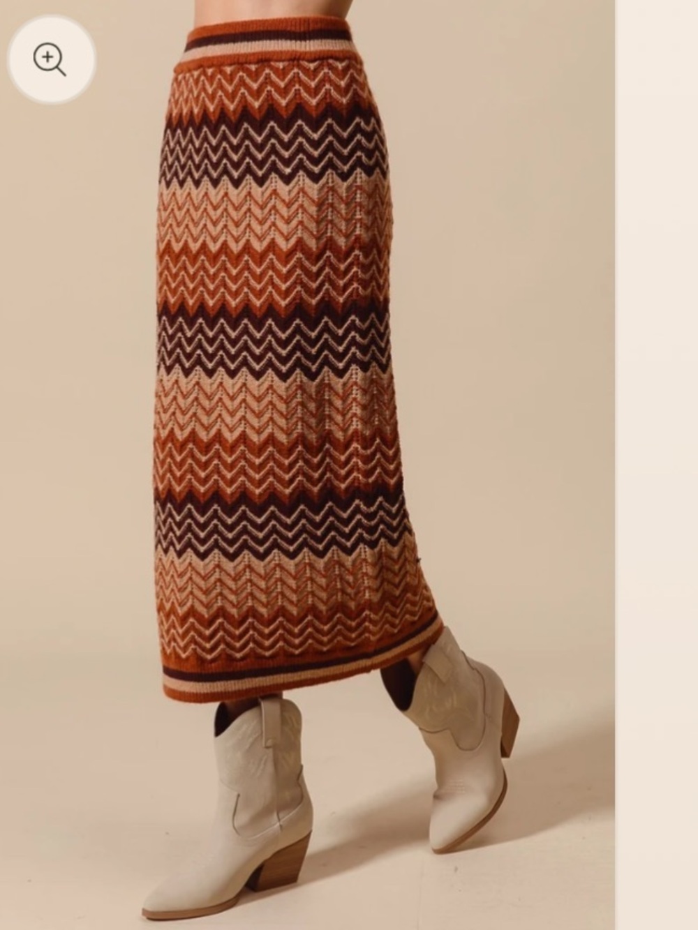 So Me Chevron Striped Sweater Midi Skirt